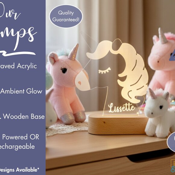 Personalized Magical Unicorn Night Light – Unique LED Room Decor - Picture 3 of 8